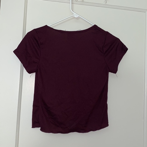 nwt livi by olivia rae red wine short sleeve cardigan size: S - Picture 6 of 8